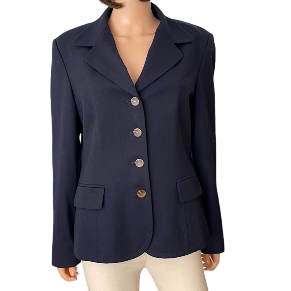 Vintage NWT Talbots navy blue wool blazer Italian fabric